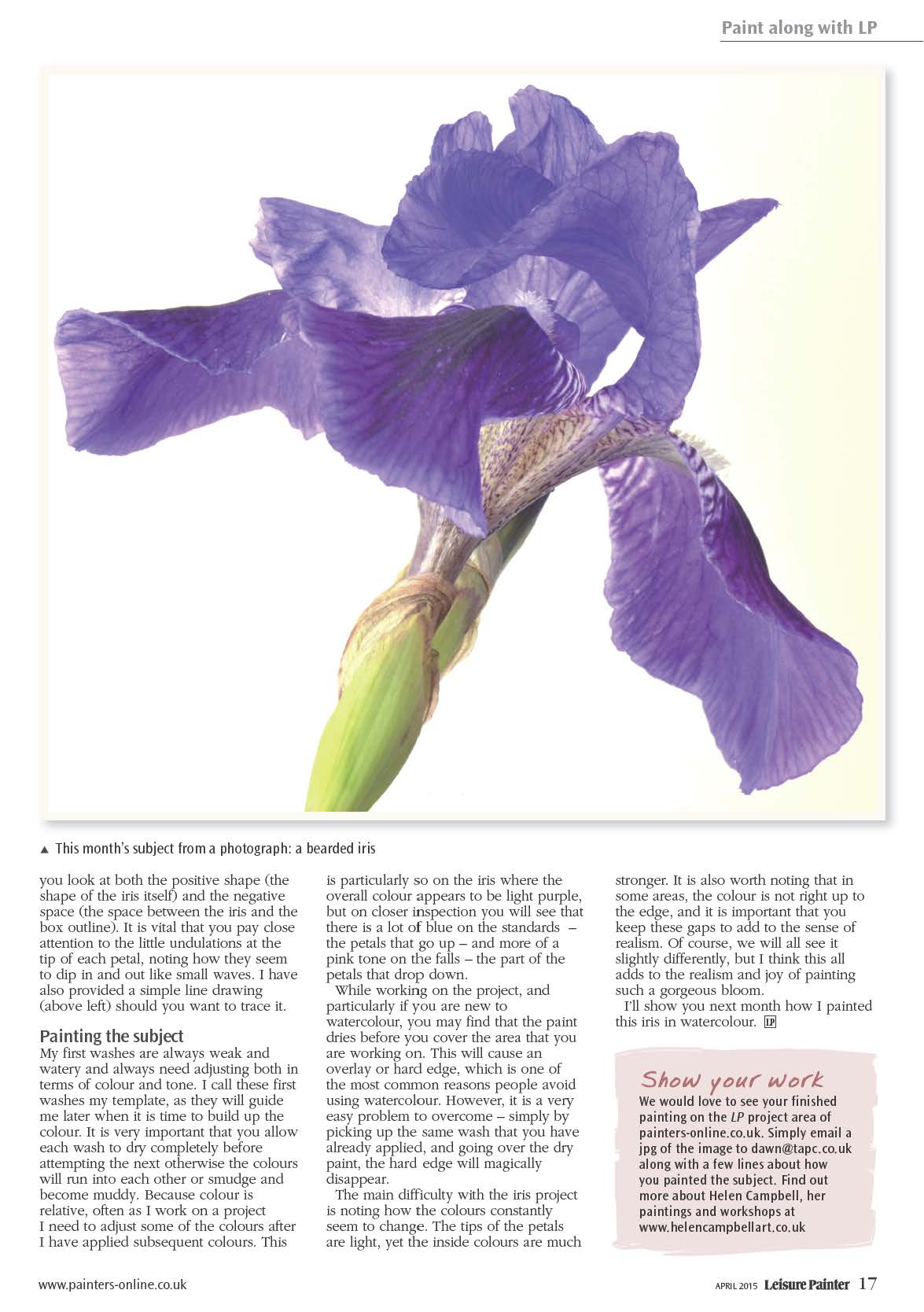 free watercolour tutorial - bearded iris