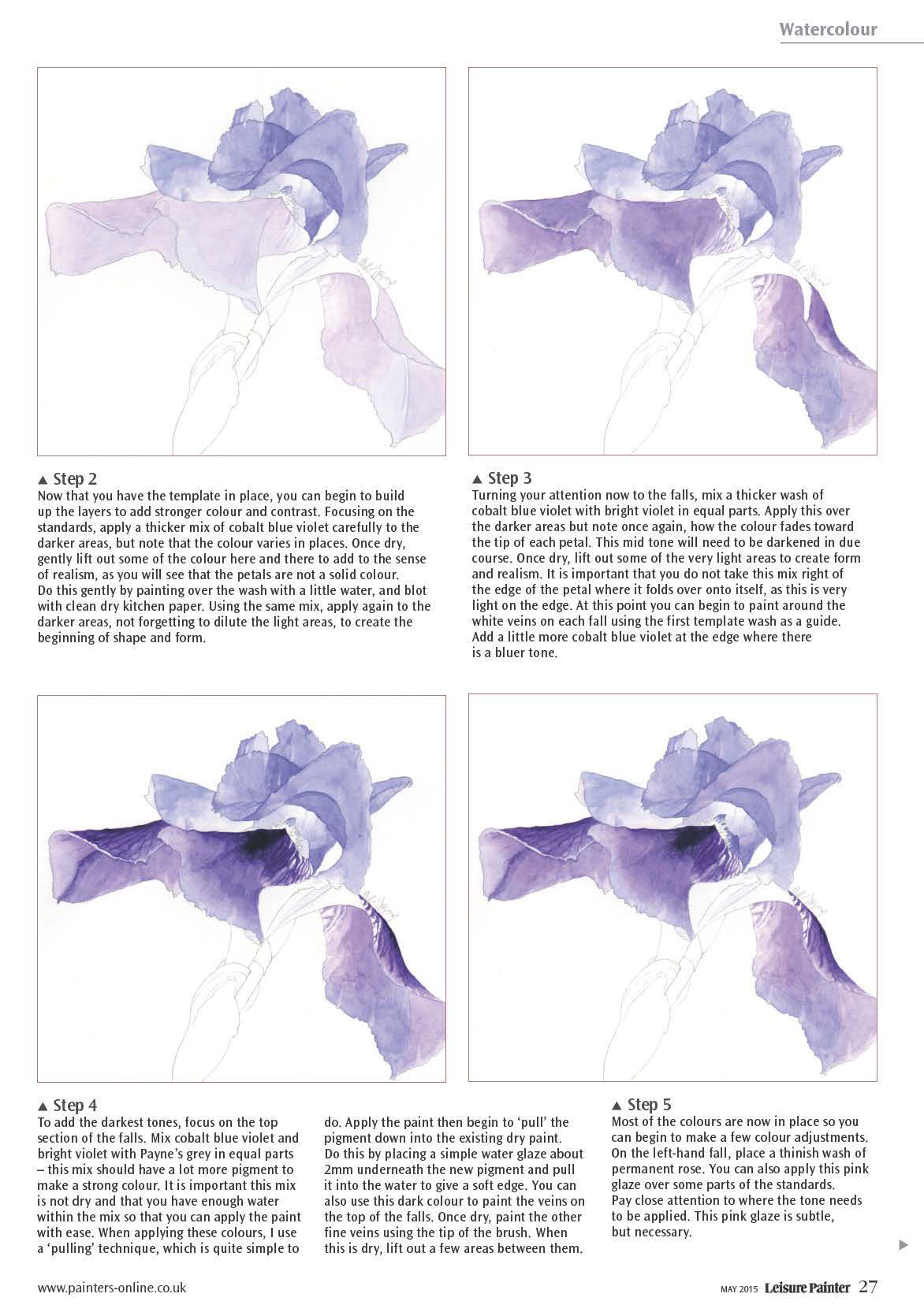 free watercolour tutorial - bearded iris